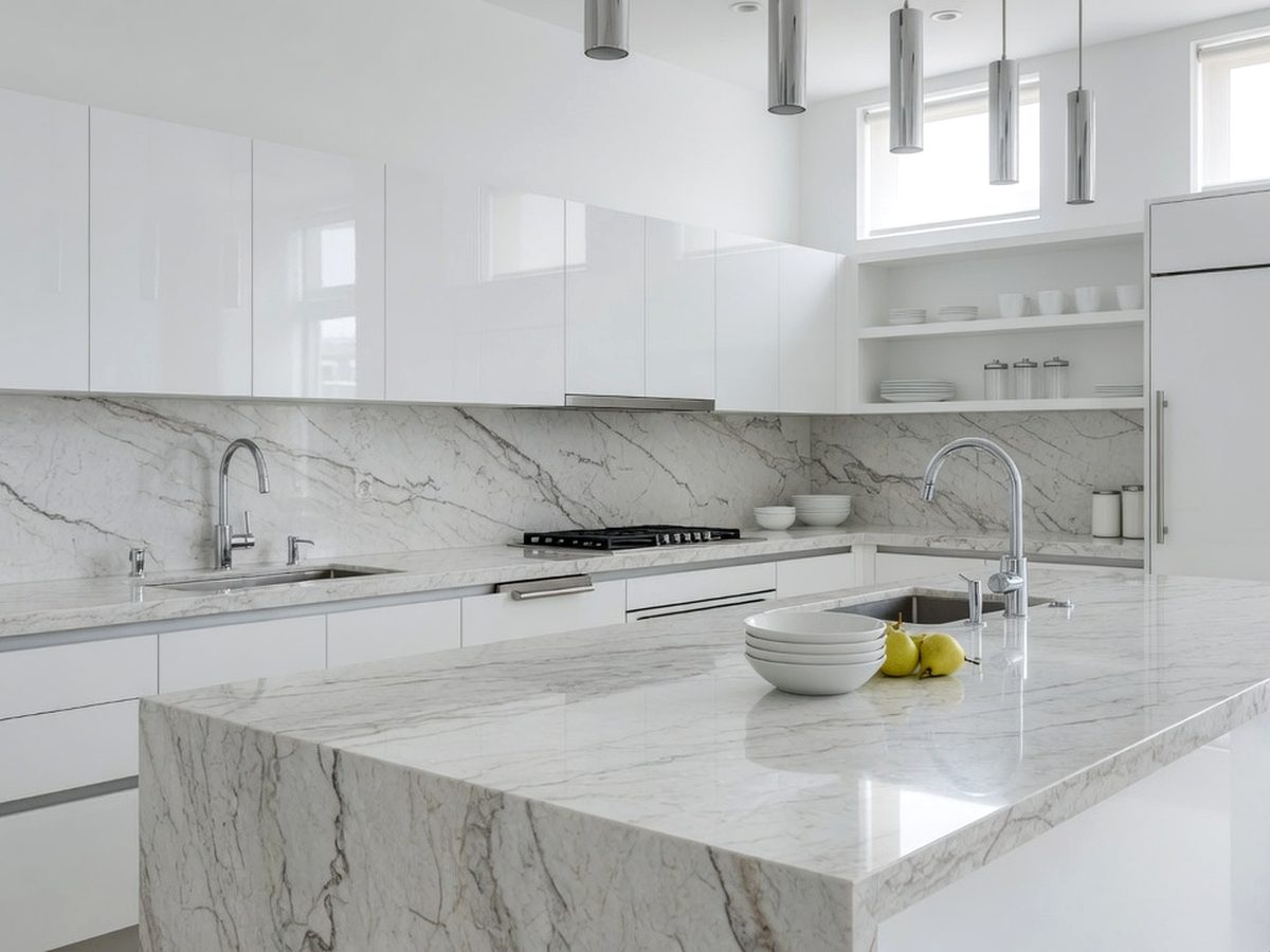 Modern luxury kitchen with quartz countertops in Miami-Dade County