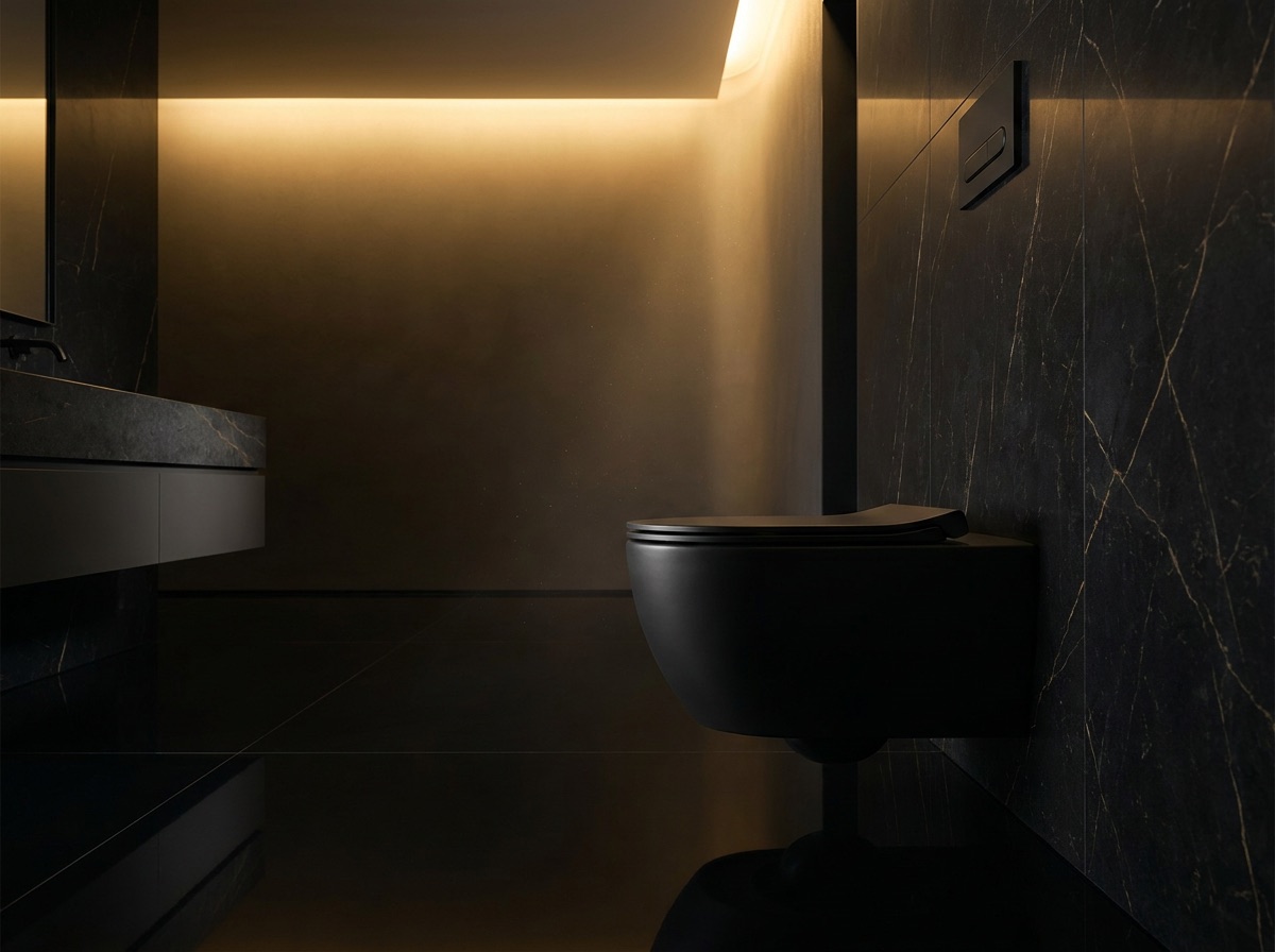 Modern toilet from Versa Stone fixtures collection