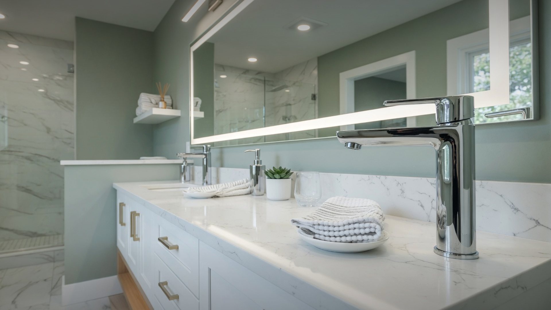 Multi-finish bathroom faucets collection