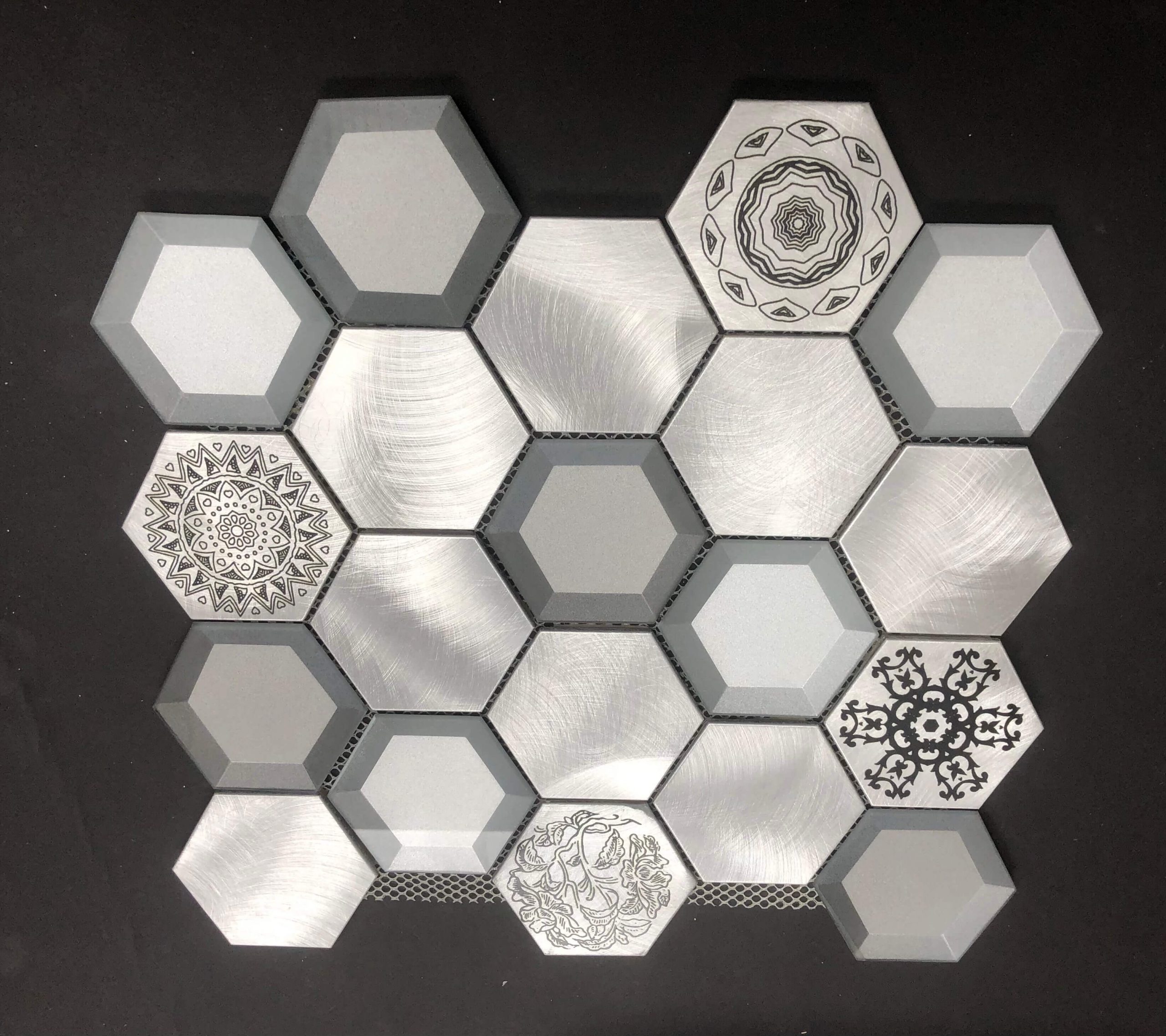 Aluminum mosaic tile series &mdash; one of six Versa Stone tile collections