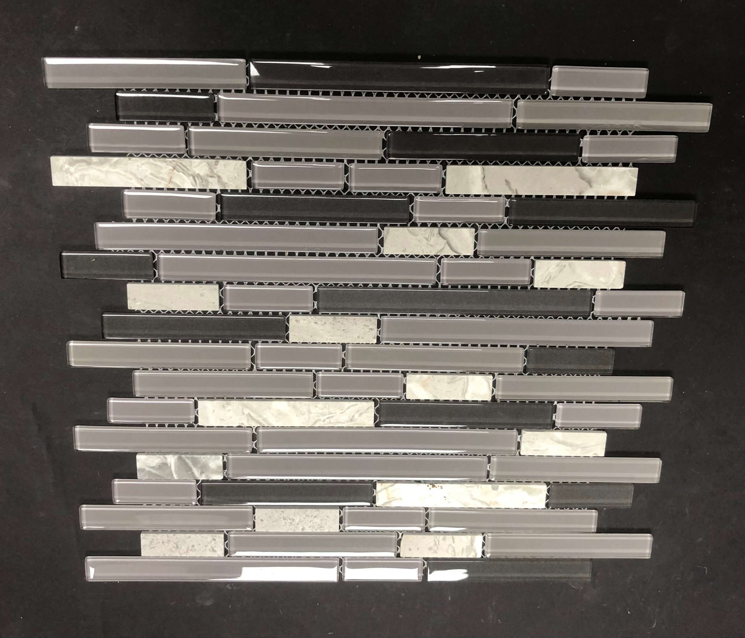 Linear glass mosaic tile series