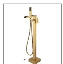 AS-5602-SB Satin Brass floor-mount tub filler