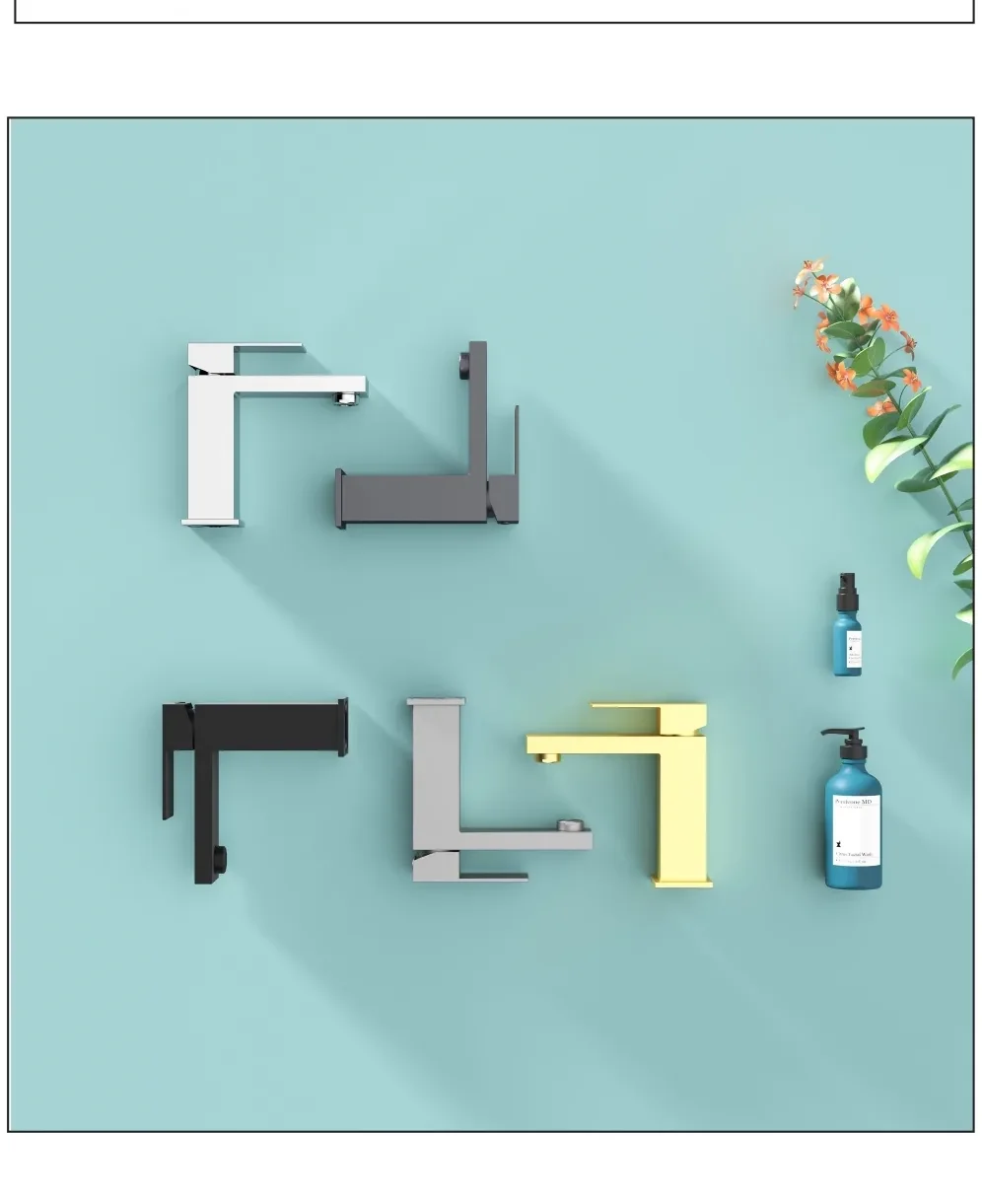 Versa Stone faucet lifestyle showroom in chrome on a teal background