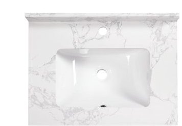2T-18 single-sink quartz vanity top with backsplash