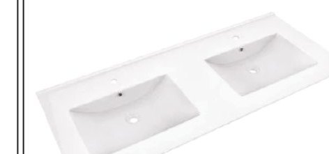 18-inch porcelain double-sink vanity top
