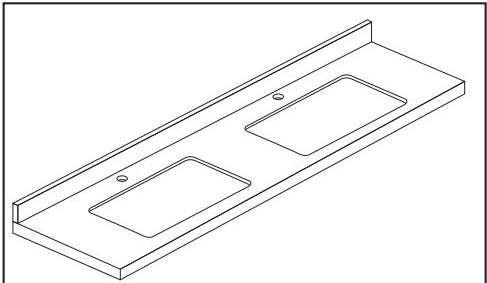 Engineering stone double-sink vanity top