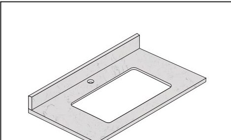 Engineering stone single-sink vanity top