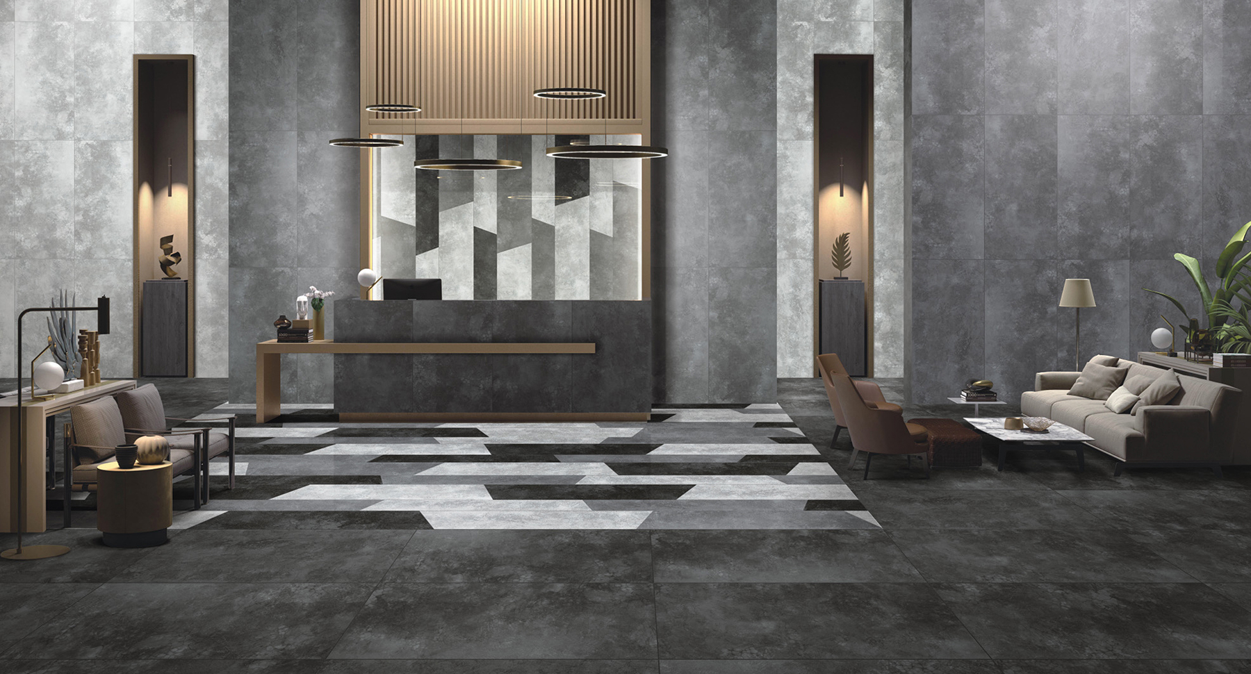 Modern commercial space featuring Versa Stone tile installation